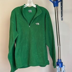 The north face fleece pullover sweatshirt 3/4 quarter zip green